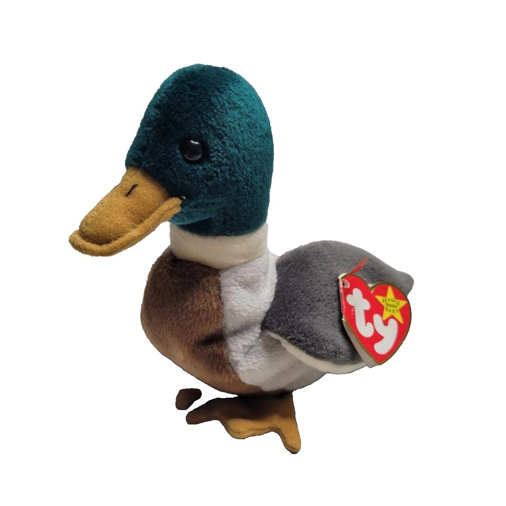 3734 Ty Jake the Mallard Duck Plush Toy with Tags Retired Rare‎